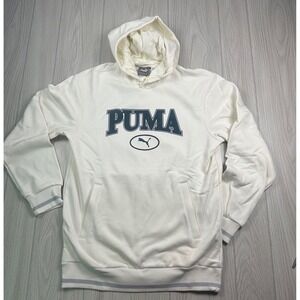 Puma White Crewneck Hoodie Sweatshirt Classic Logo Athletic Size S